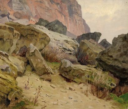 George Frédéric RÖTIG (1873 -1961) Paysage aux rochers, octobre 1912Huile sur toile...