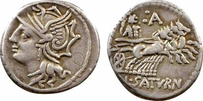 null Appuleia, denier, Rome, 104 av. J.-C. A/Anépigraphe Tête casquée de Roma à gauche...