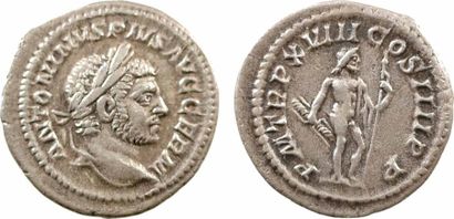 null Caracalla, denier, Rome, 215 A/ANTONINVS PIVS AVG GERM Tête laurée à droite...