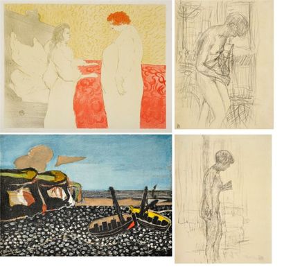 null Lot de 4 estampes Par Braque, Toulouse-Lautrec,Bonnard Toutes signées ou monogrammées...