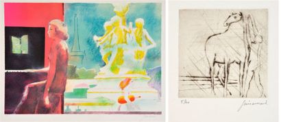 Lot de 3 estampes Paul GUIRAMAND (Né en 1926) Cheval Gravure en noireSignée et numérotée...