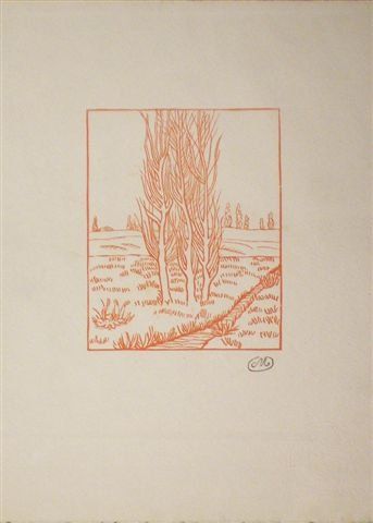Aristide MAILLOL (1861-1944) Sans titre Bois gravé en couleur Cachet du monogramme...