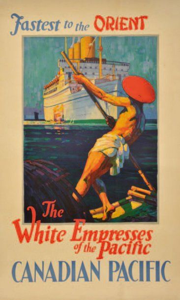 null Affiche originale entoilée de la White Empress of Pacific 100 x 62 cm