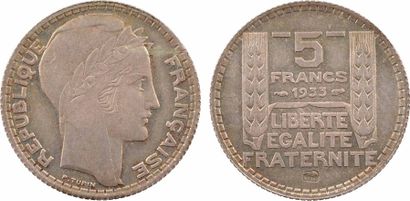 null IIIe République, essai de 5 francs Turin au cartouche, 1933 Paris

A/REPUBLIQVE...
