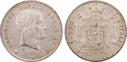 null Italie (royaume d'), Napoléon Ier, 5 lire, 1812 Milan

A/NAPOLEONE IMPERATORE...