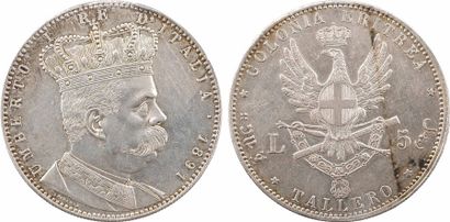 null Erythrée, colonie italienne, Humbert Ier, 5 lire ou thaler, 1891 Rome

A/UMBERTO...