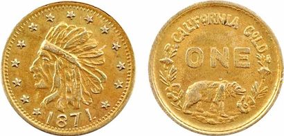 null États-Unis, dollar, Indian Head, 1871 [frappe postérieure] Californie

Tête...