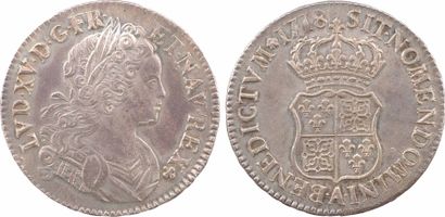 null Louis XV, écu de Navarre, 1718 Paris

A/LVD. XV. D. G. FR. - ET. NAV. REX (différent)

Buste...