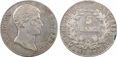 null Premier Empire, 5 francs buste intermédiaire, An 12 Paris

A/NAPOLEON - EMPEREUR.

Tête...
