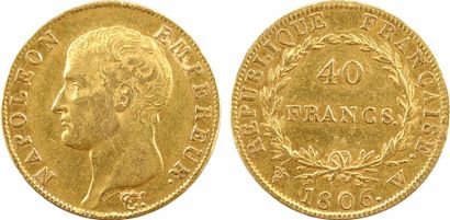 null Premier Empire, 40 francs tête nue, calendrier grégorien, 1806 Lille

A/NAPOLEON...