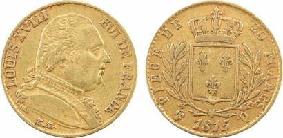 null Louis XVIII, 20 francs buste habillé, 1815 Perpignan

A/LOUIS XVIII - ROI DE...