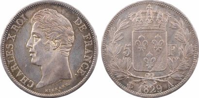 null Charles X, 5 francs 2e type, 1829 Paris

A/CHARLES X ROI - DE FRANCE.

Tête...