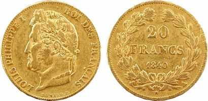 null Louis-Philippe Ier, 20 francs Domard, 1840 Paris

A/LOUIS PHILIPPE I - ROI DES...