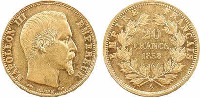 null Second Empire, 20 francs tête nue, 1858 Paris

A/NAPOLEON III - EMPEREUR

Tête...