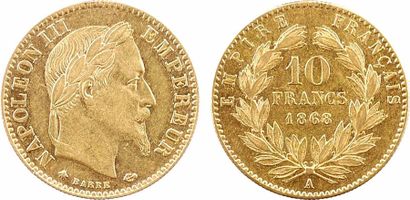 null Second Empire, 10 francs tête laurée, 1868 Paris

A/NAPOLEON III - EMPEREUR

Tête...
