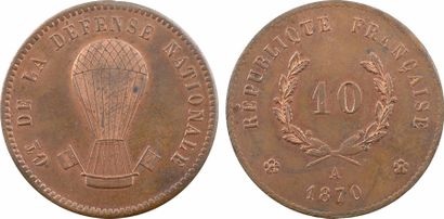 null Gvt de Défense nationale, module de dix centimes ballon monté, 1870

A/Gt DE...