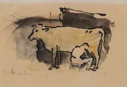 Maurice ASSELIN (1882 - 1947) Maurice ASSELIN (1882 - 1947)

La traite de la vache...