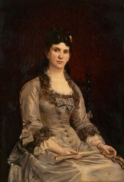 null Modeste Carlier (1820-1935)

Elégante à l’éventail

Huile sur toile

Signée...
