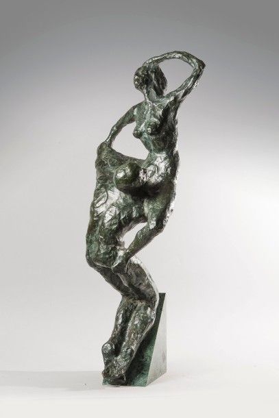 null Le Bris

Couple de danseurs

Epreuve en bronze patiné vert

Socle en marbre...