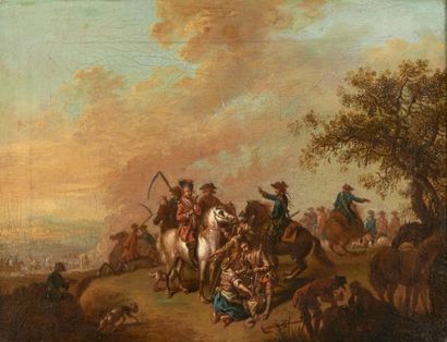 null Johann Seekatz (1719-1768)

Ecole Allemande

Militaires au bivouac

Huile sur...