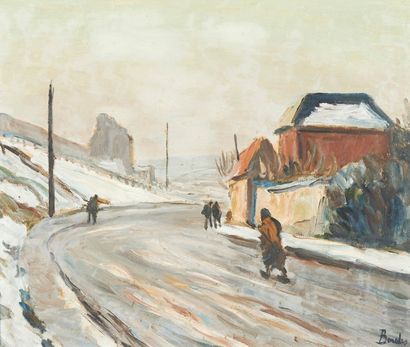 null Léonard Bordes (1898-1969)

Personnages sur une route enneigée.

Huile sur isorel.

Signée...