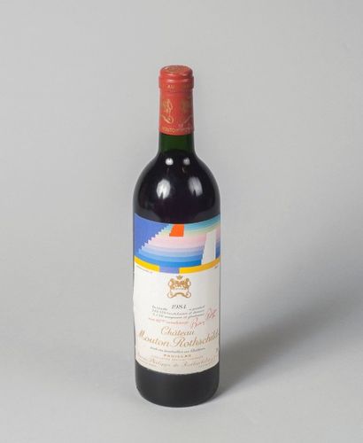 null 1 bouteille de Château Mouton Rothschild 1984, étiquette très légèrement ta...