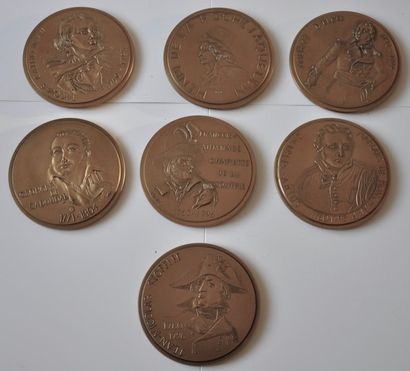 null MEDAILLE 7 médailles réalisées par la Monnaie de Paris en 1989 à l'occasion...