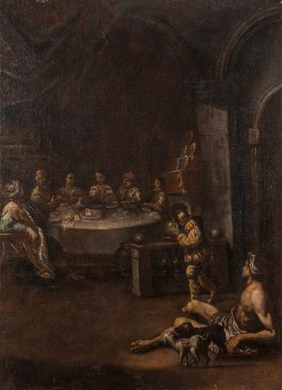 null Ecole VENITIENNE du XVIIème siècle, suiveur de Leandro BASSANO 

Le repas chez...