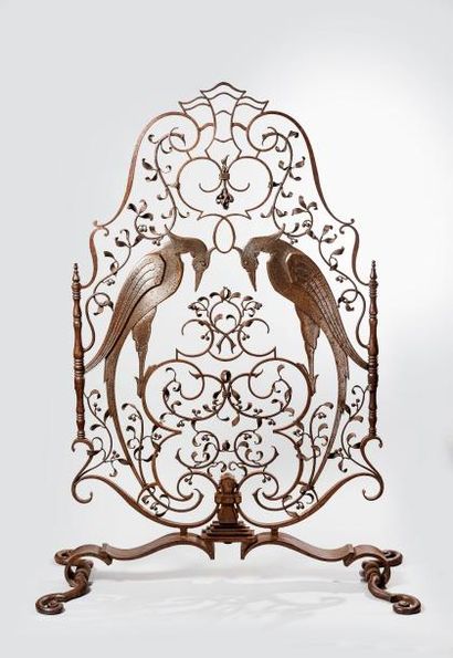 null Grille de décoration en fer forgé, oiseaux du paradis 

153 x 112 cm