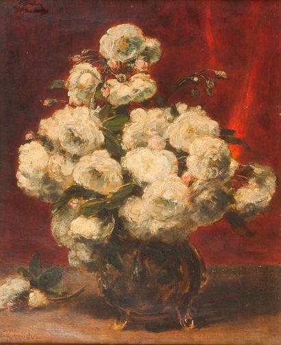 null Alexis KREYDER 

(Andlau 1839 – Paris 1912) 

Vase de fleurs 

Sur sa toile...