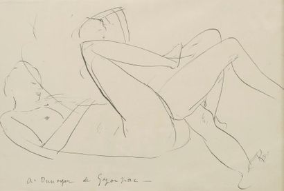 null André DUNOYER de SEGONZAC (1884-1974)

Couple allongé

Encre 

Signé en bas...