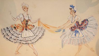 null Tatiana BRUNI (1902- 1979)

Projets de costume : deux ballerines

Gouache

Signée...