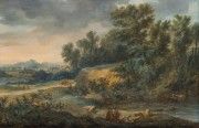 null Attribué à Jean HOUEL

(1735 – 1813)

Le repos des bergers dans un paysage avec...