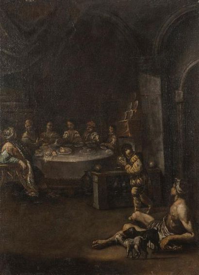 null Ecole VENITIENNE du XVIIème siècle, suiveur de Leandro BASSANO 

Le repas chez...