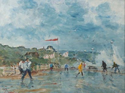 null Jean-Pierre JOUAN (né en 1943)

Deauville, la grande marée

Peinture sur papier...