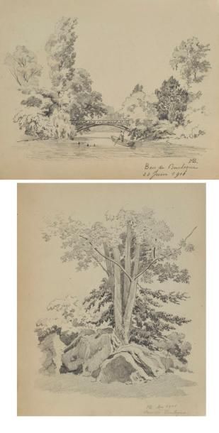 null Ecole FRANCAISE vers 1900

Vues du Bois de Boulogne : le lac, la passerelle,...