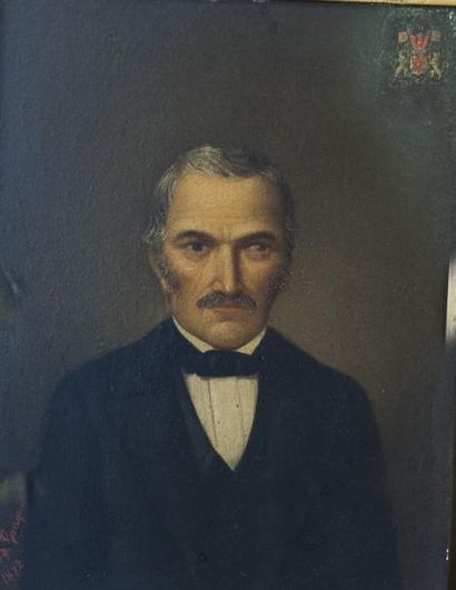 null Ecole FRANCAISE 1872

Portrait d'homme

Panneau.

Armoiries comtales probablement...