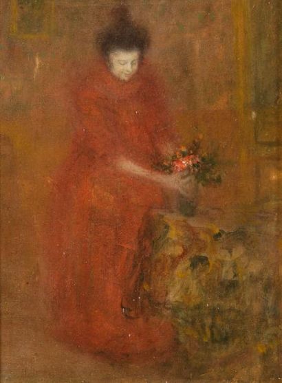 null Eugène Louis CHAYLLERY

(Actif au XIXème siècle)

Femme en rouge tenant un bouquet

18...