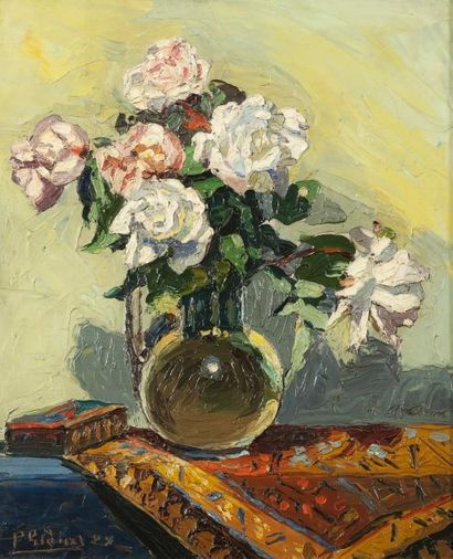 null PHIDIAS

(Actif au XXème siècle)

Bouquet de roses dans un vase

Sur sa toile...