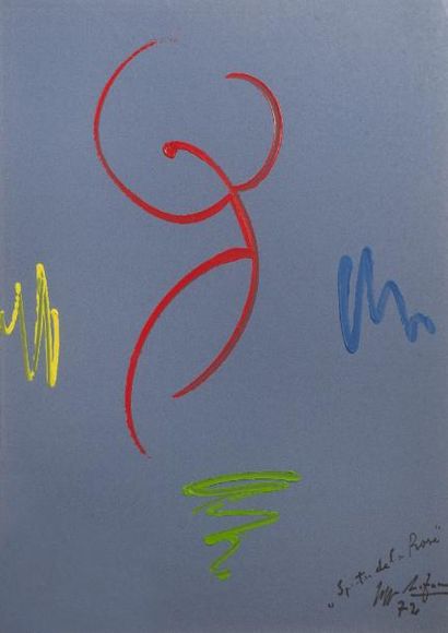  Serge LIFAR (1905-1986) 
Le spectre de la Rose 
Acrylique sur papier de couleur...