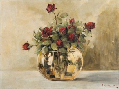 Boris KRYLOFF (1891-1977) 
Bouquet de roses...