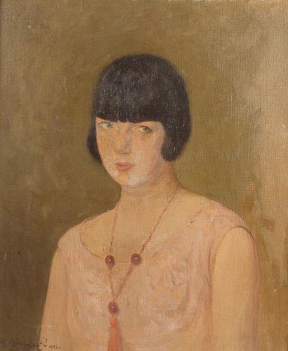M. BISMUTH (XXe siècle) 
Portrait de femme...