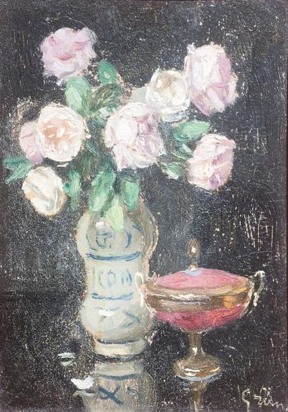 null Jules Alexandre GRÜN (1868-1934)

Coupe couverte et vase de roses

Panneau,...