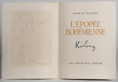  Moise KISLING (1891-1953) 
René HERON de VILLEFOSSE, l’Épopée bohémienne, aux Dépens...