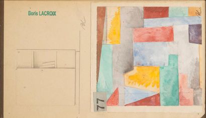 null Boris LACROIX (1902-1984) 

Composition abstraite 

Aquarelle, monogrammée "BL"....