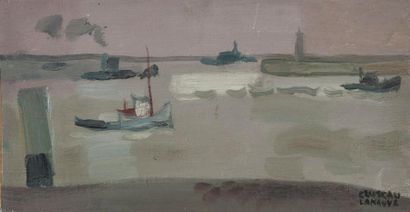 null Jean CLUSEAU-LANAUVE (1914-1997) 

L'estuaire le soir, 1966 

Huile sur toile,...