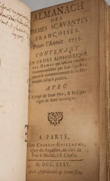  ALMANACH des dames scavantes françoises pour l'année 1735. Paris, Charles Guillaume,...