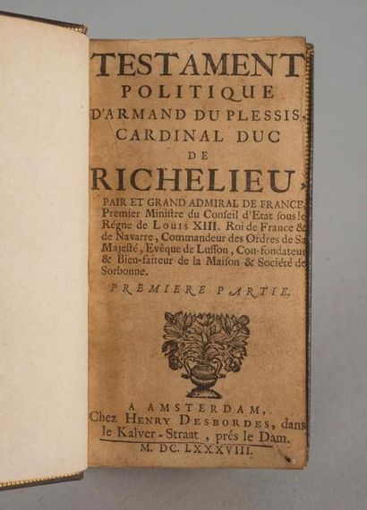 null RICHELIEU. Cardinal de. Testament politique d'Armand du Plessis, cardinal duc...