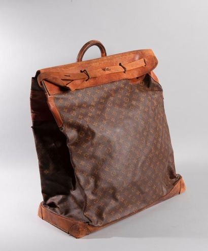 null Louis VUITTON, Sac Steamer bag en toile monogram et cuir naturel, poignee, fermeture...
