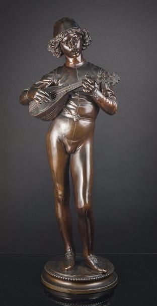 null Alfredo PINA (1883-1966) 

Homme tourmenté 

Epreuve en bronze à patine brune,...